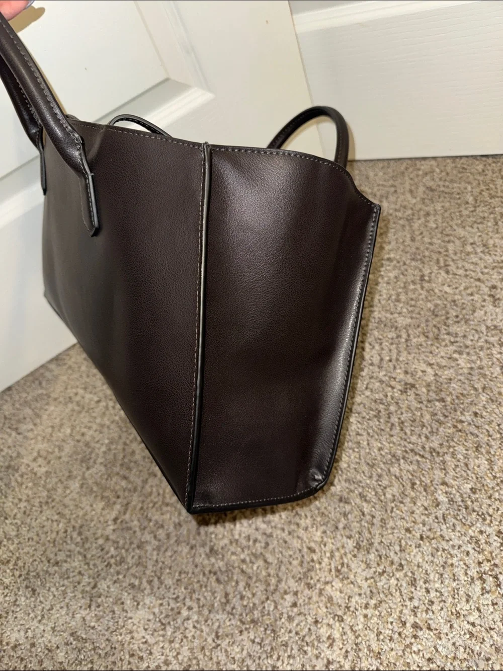 H&M Classic dark Brown faux Leather Tote Bag for women